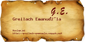Greilach Emanuéla névjegykártya